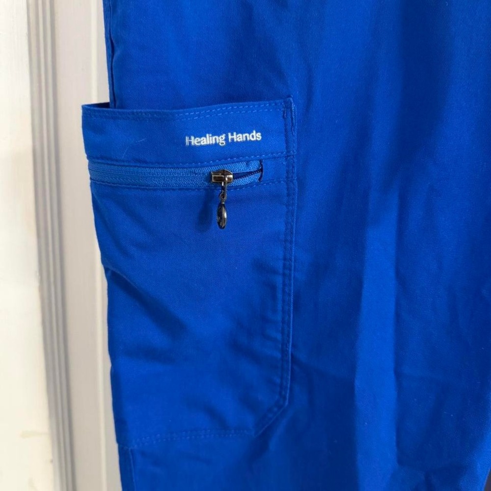 Healing Hand scrub pants, purple label. Blue, size S - Picture 3 of 5